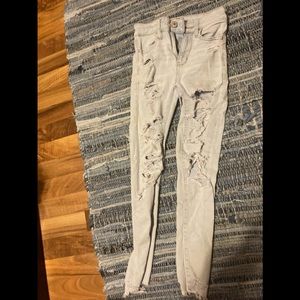 light blue ripped skinny jeans